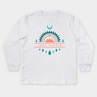 lake placid boho rainbow moon Kids Long Sleeve T-Shirt